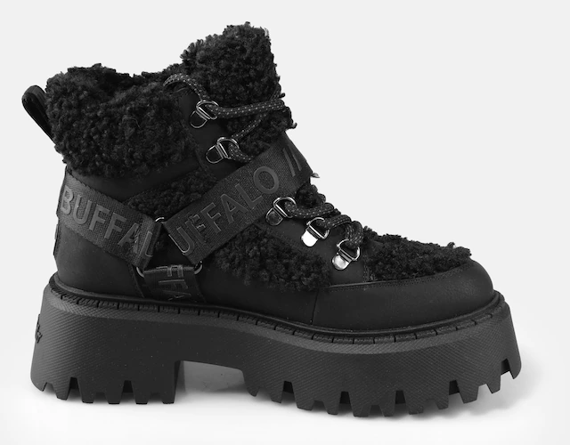 Buffalo Plateaustiefelette »Aspen Com Mid Warm« Winterboots, Schnürboots, Stiefelette mit kuscheligem Warmfutter