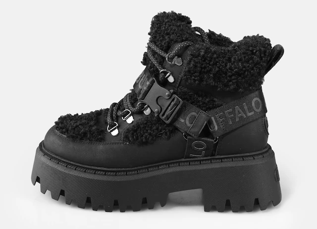 Buffalo Plateaustiefelette »Aspen Com Mid Warm« Winterboots, Schnürboots, Stiefelette mit kuscheligem Warmfutter