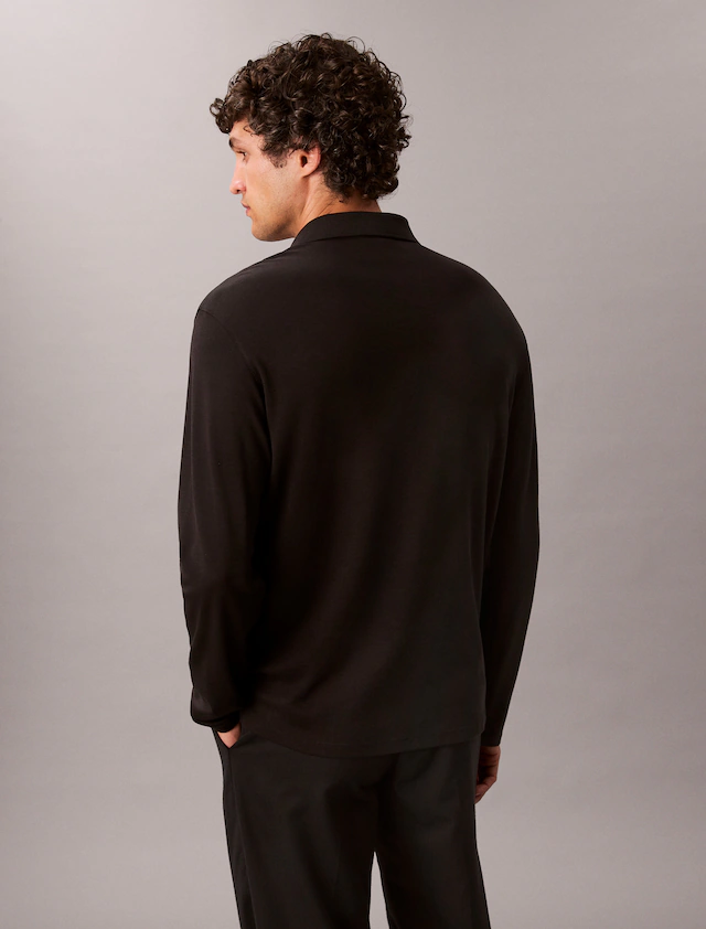 Calvin Klein Langarm-Poloshirt »LS SUPIMA COTTON SOLID POLO« regular fit mit Rundhalsausschnitt