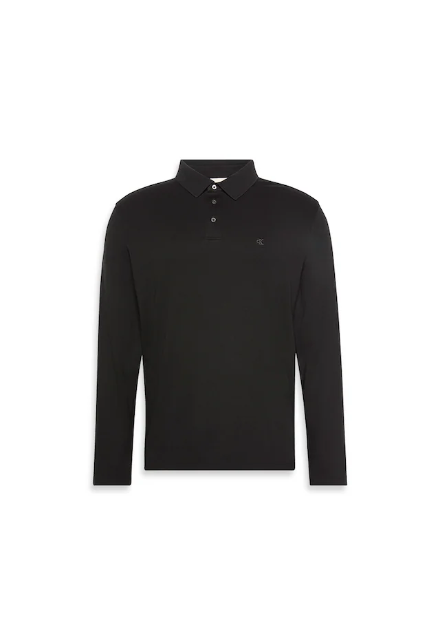 Calvin Klein Langarm-Poloshirt »LS SUPIMA COTTON SOLID POLO« regular fit mit Rundhalsausschnitt