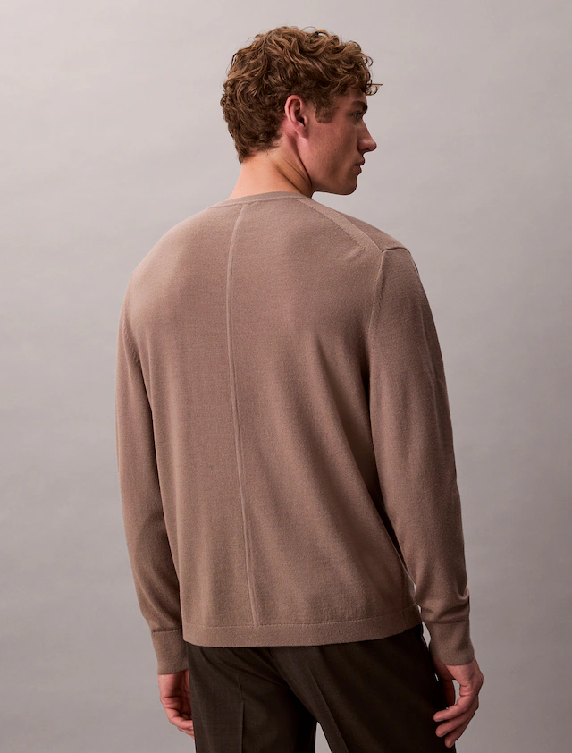 Calvin Klein Strickpullover »LS 100% MERINO CREW 14GG« Mit Rundhalsausschnitt, regular fit