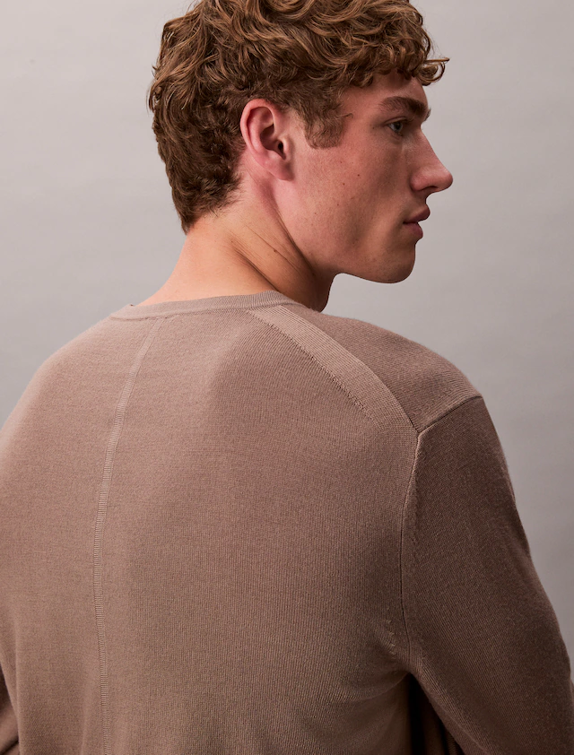Calvin Klein Strickpullover »LS 100% MERINO CREW 14GG« Mit Rundhalsausschnitt, regular fit