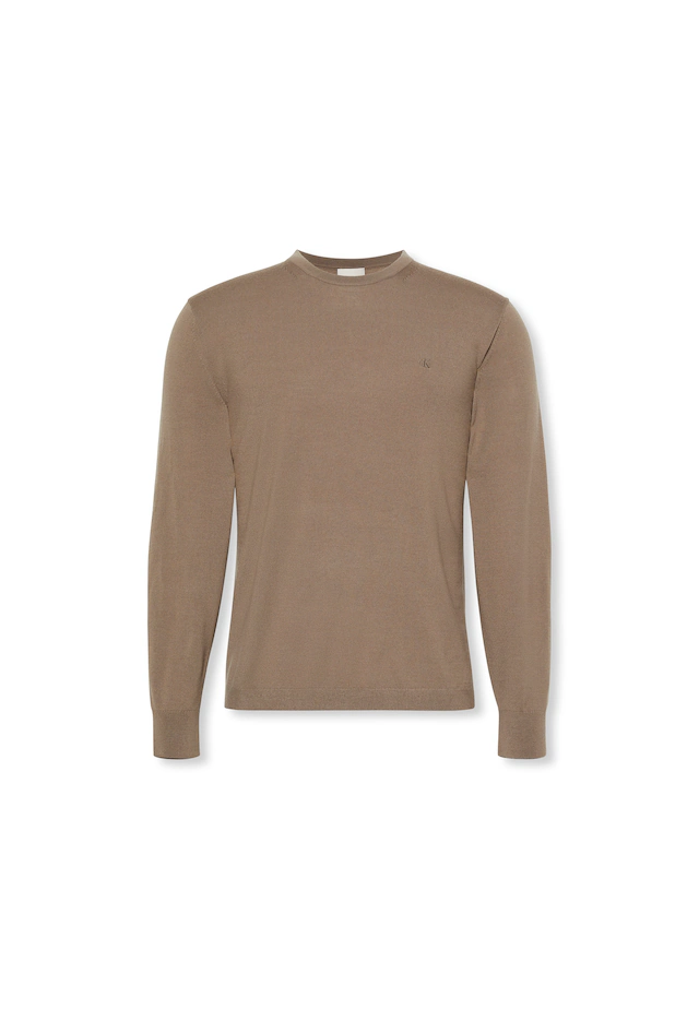 Calvin Klein Strickpullover »LS 100% MERINO CREW 14GG« Mit Rundhalsausschnitt, regular fit