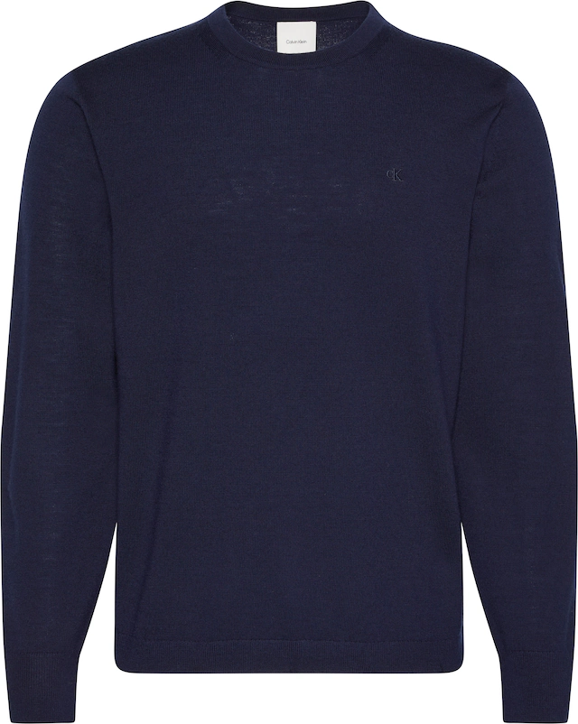 Calvin Klein Strickpullover »LS 100% MERINO CREW 14GG« Mit Rundhalsausschnitt, regular fit