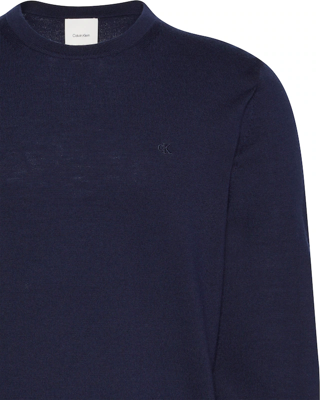 Calvin Klein Strickpullover »LS 100% MERINO CREW 14GG« Mit Rundhalsausschnitt, regular fit