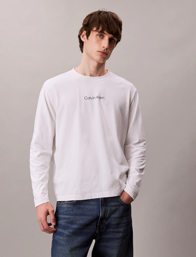 Calvin Klein Langarmshirt »LS RLXD STANDARD LOGO CREWNK TEE« Rundhalsausschnitt, relaxed fit