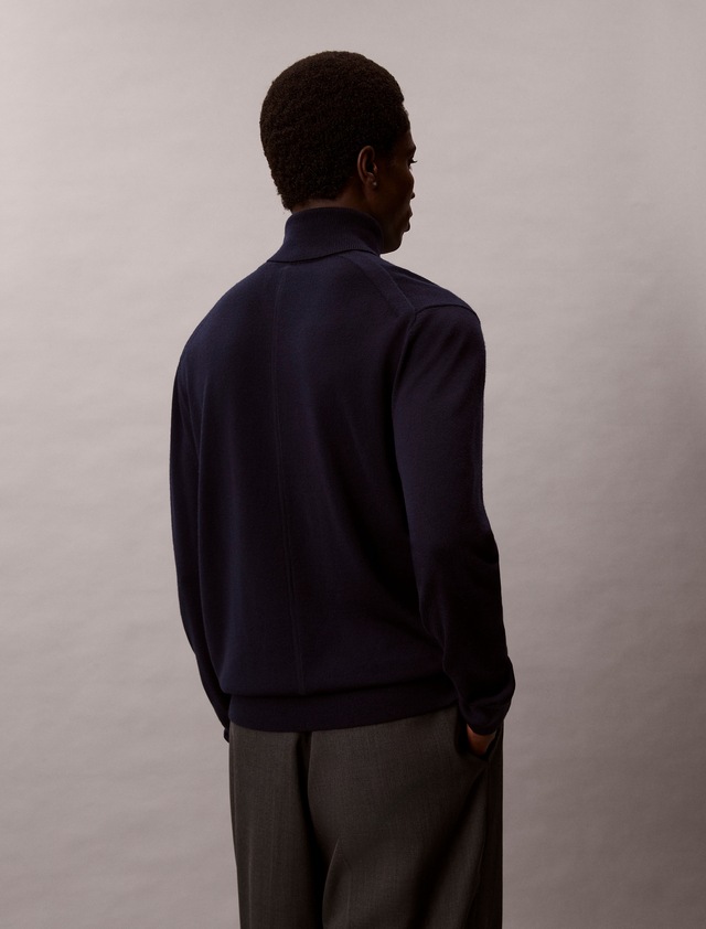 Calvin Klein Rollkragenpullover »LS 100% MERINO T-NECK 14GG« Mit Rundhalsausschnitt, regular fit
