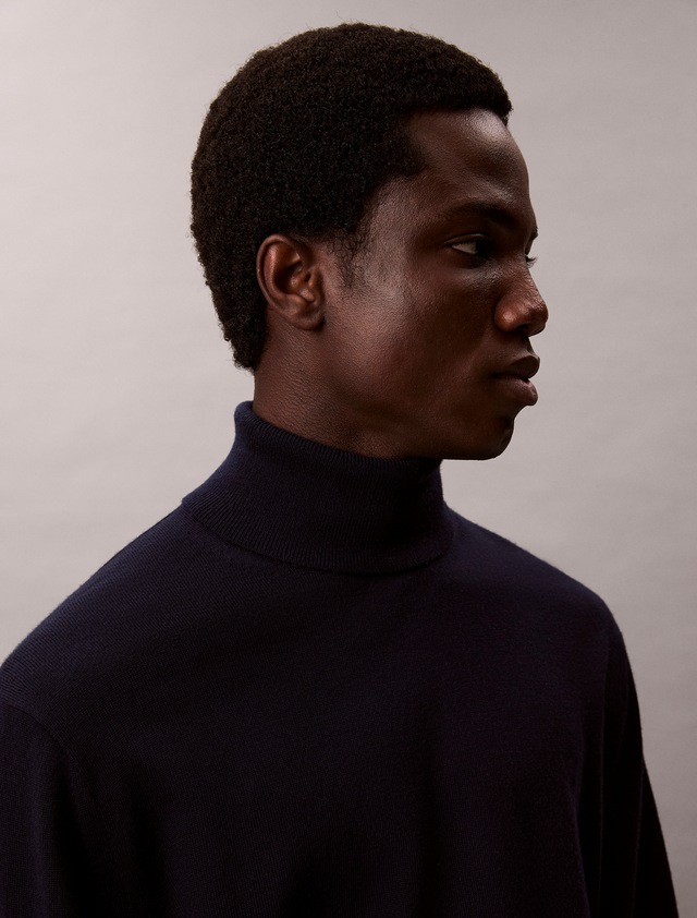 Calvin Klein Rollkragenpullover »LS 100% MERINO T-NECK 14GG« Mit Rundhalsausschnitt, regular fit
