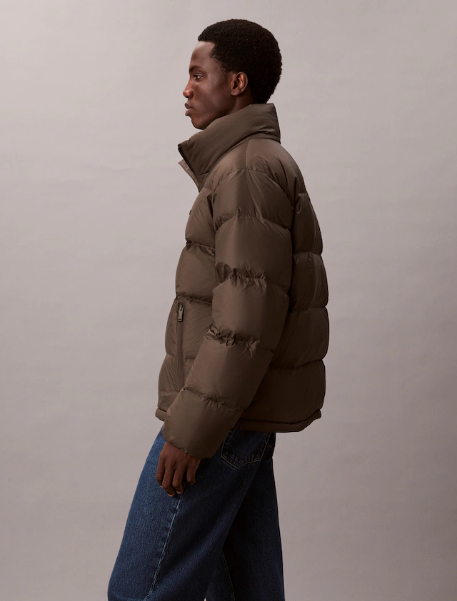 Calvin Klein Steppjacke »LS MDWT NYLON CHNNL DOWN PUFFER« ohne Kapuze Mit Rundhalsaussschnitt, regular fit