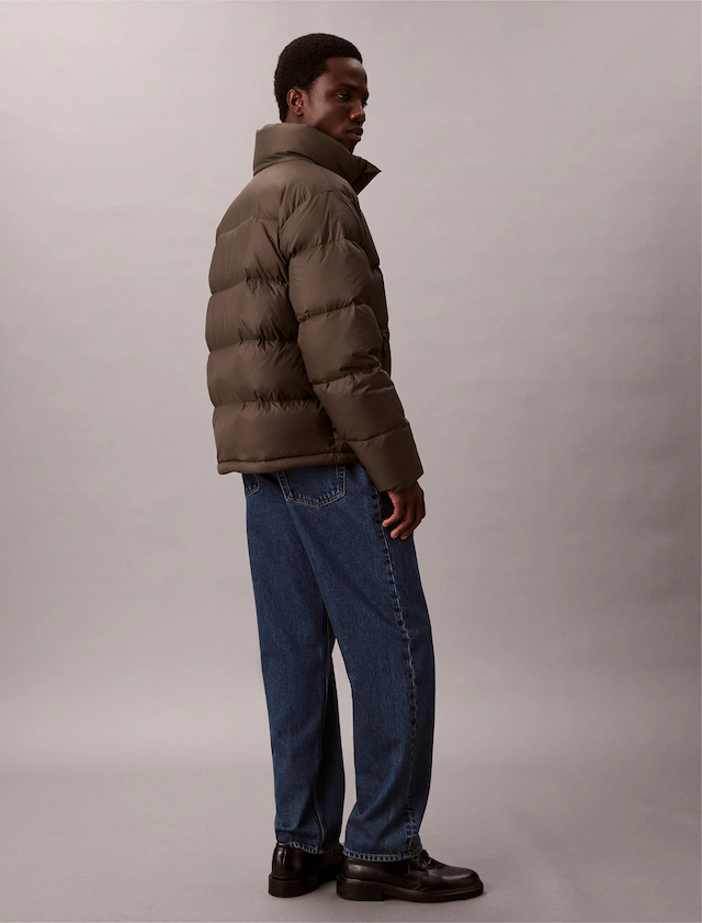 Calvin Klein Steppjacke »LS MDWT NYLON CHNNL DOWN PUFFER« ohne Kapuze Mit Rundhalsaussschnitt, regular fit