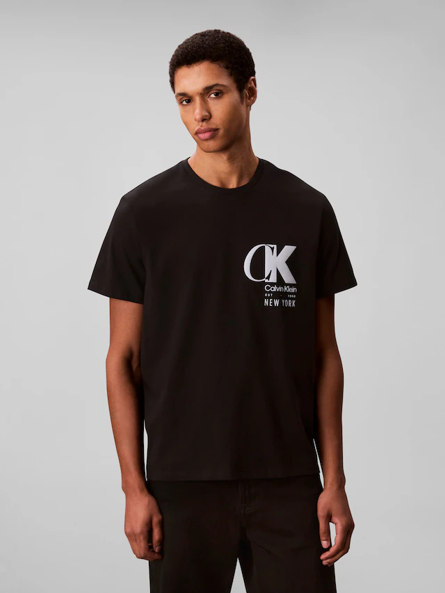Calvin Klein T-Shirt »SS 20S EU CK OVERLAP GRAPHIC TEE« Mit Rundhalsausschnitt, regular fit