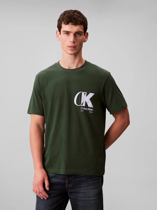Calvin Klein T-Shirt »SS 20S EU CK OVERLAP GRAPHIC TEE« Mit Rundhalsausschnitt, regular fit