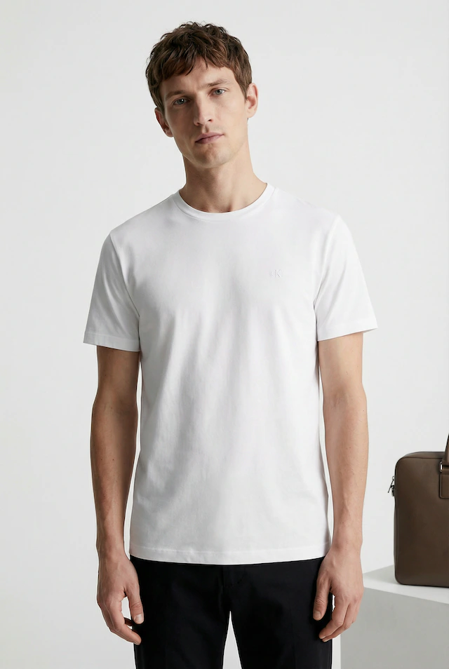 Calvin Klein T-Shirt »2 Pack SS STRETCH COTTON SLIM TEE« Packung, 2 Rundhalsausschnitt, slim fit