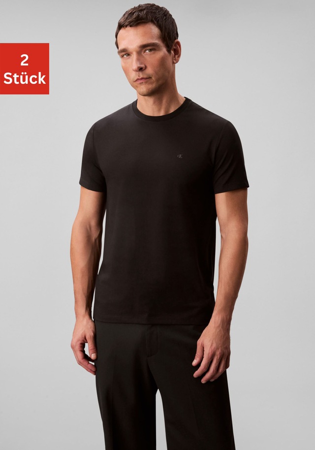 Calvin Klein T-Shirt »2 Pack SS STRETCH COTTON SLIM TEE« Packung, 2 Rundhalsausschnitt, slim fit