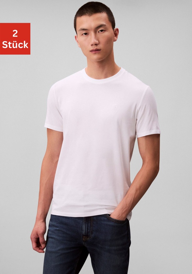 Calvin Klein T-Shirt »2 Pack SS STRETCH COTTON SLIM TEE« Packung, 2 Rundhalsausschnitt, slim fit