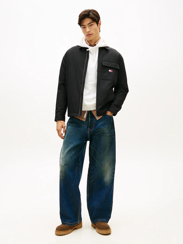 Tommy Jeans Hemdjacke »TJM PADDED TECH CORD« ohne Kapuze Overshirt, lockere Form, wattiert