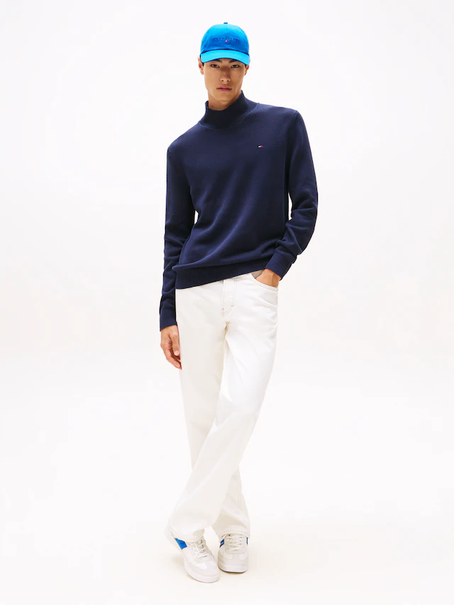Tommy Jeans Rollkragenpullover »TJM SLIM FIT ROLL NECK« mit Mock Neck, Strickpullover 100% Baumwolle Pflegeleicht