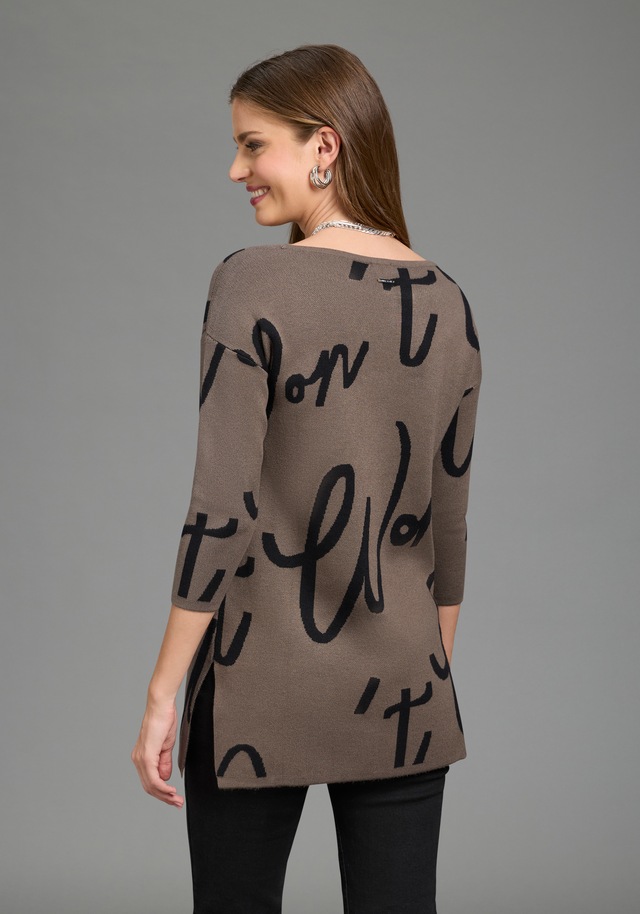 Laura Scott Jacquardpullover Strickpullover mit femininem Lettering