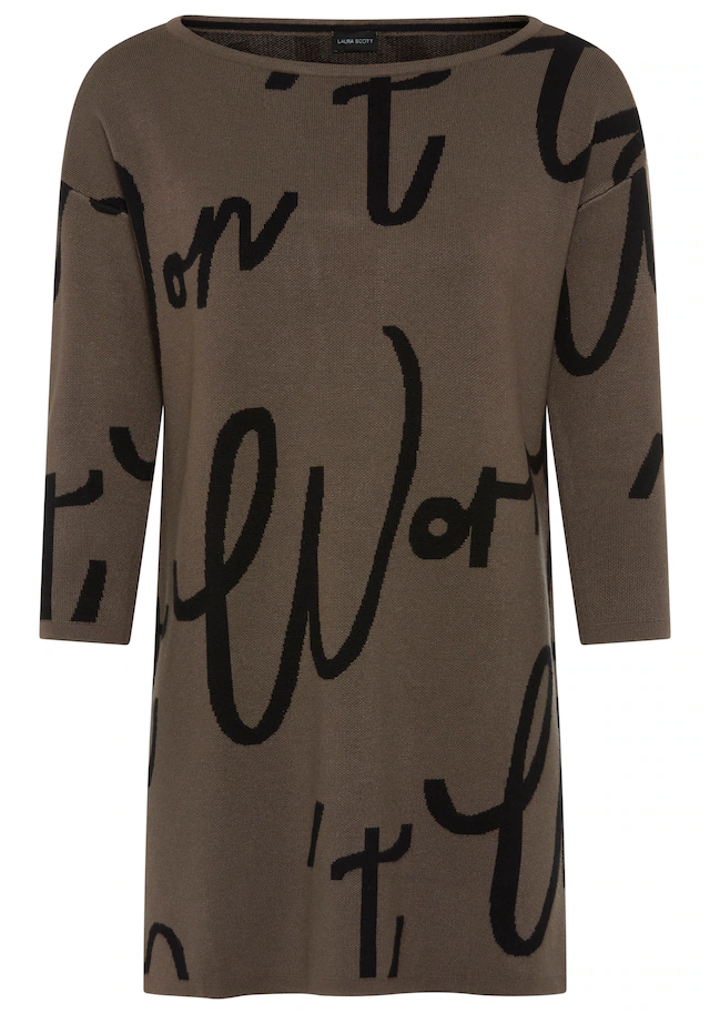 Laura Scott Jacquardpullover Strickpullover mit femininem Lettering