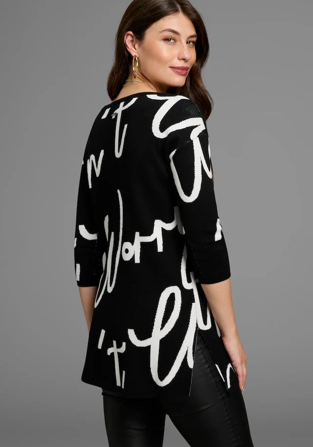 Laura Scott Jacquardpullover Strickpullover mit femininem Lettering