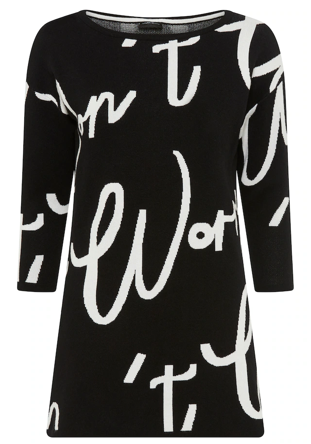 Laura Scott Jacquardpullover Strickpullover mit femininem Lettering