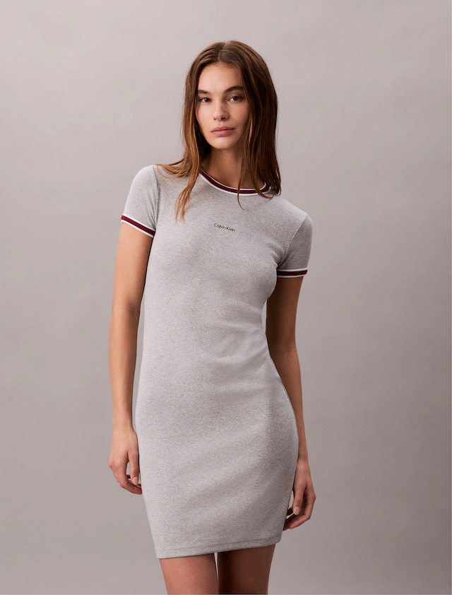 Calvin Klein Jeans Skaterkleid »SS COLOR BLOCK COTTON RIB BABY T« Ohne Tasche Mit Rundhalsausschnitt, regular fit