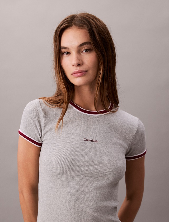 Calvin Klein Jeans Skaterkleid »SS COLOR BLOCK COTTON RIB BABY T« Ohne Tasche Mit Rundhalsausschnitt, regular fit