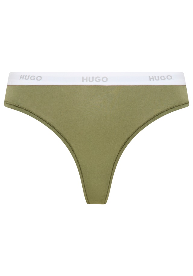HUGO Underwear String »ID« aus Stretch-Baumwolle mit Logos am Bund