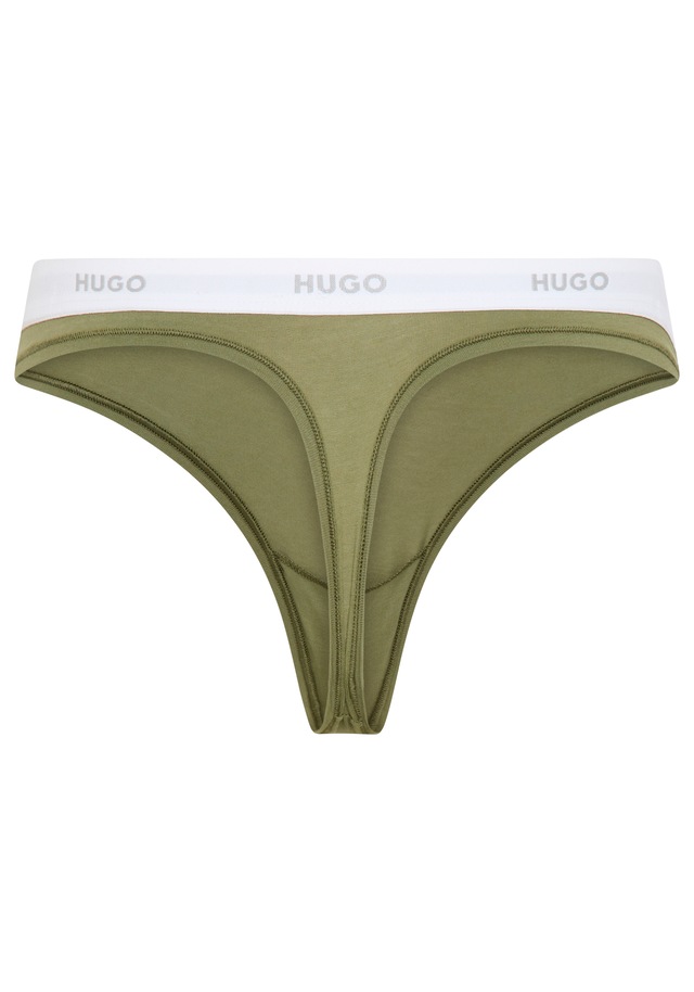 HUGO Underwear String »ID« aus Stretch-Baumwolle mit Logos am Bund