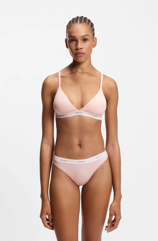 HUGO Underwear String »ID« aus Stretch-Baumwolle mit Logos am Bund