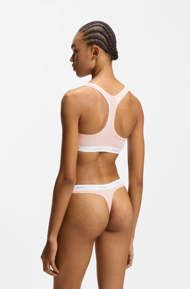 HUGO Underwear String »ID« aus Stretch-Baumwolle mit Logos am Bund