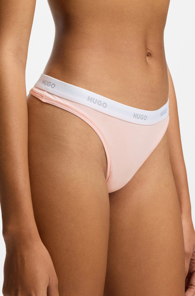 HUGO Underwear String »ID« aus Stretch-Baumwolle mit Logos am Bund