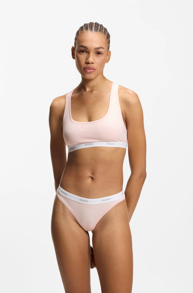 HUGO Underwear Bralette Ringerrücken, Unterbrustband mit Logoschriftzug