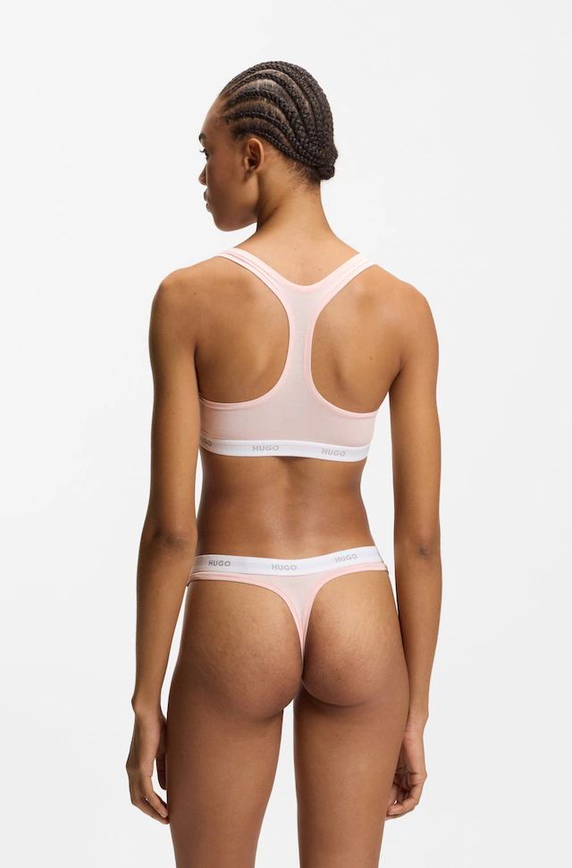 HUGO Underwear Bralette Ringerrücken, Unterbrustband mit Logoschriftzug