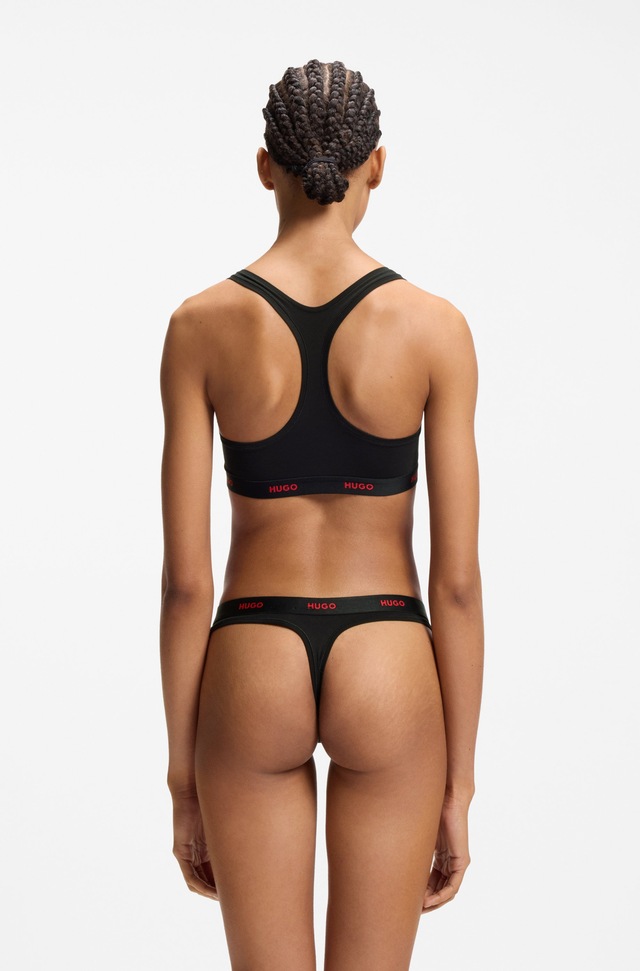 HUGO Underwear Bralette Ringerrücken, Unterbrustband mit Logoschriftzug