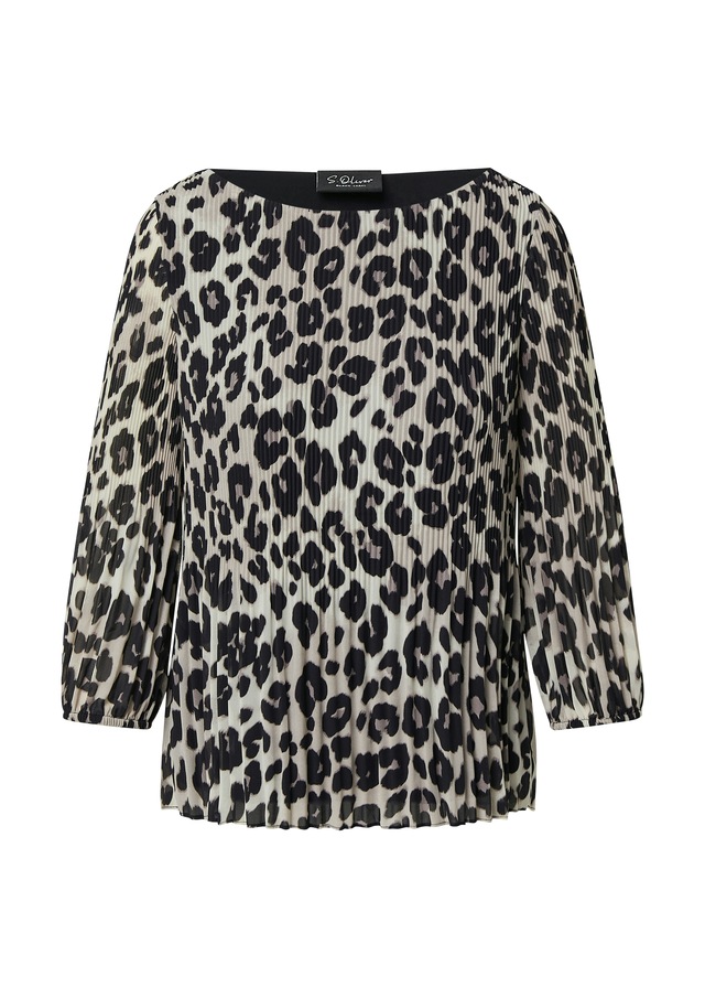 s.Oliver BLACK LABEL Klassische Bluse mit All-Over Print