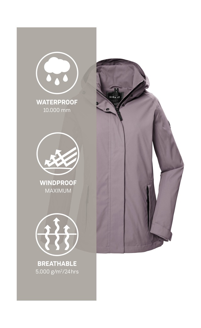 G.I.G.A. DX by killtec Funktionsjacke »GS 53 WMN JCKT« Wasser- und winddichte Damenjacke mit abnehmbarer Kapuze, atmungsaktiv