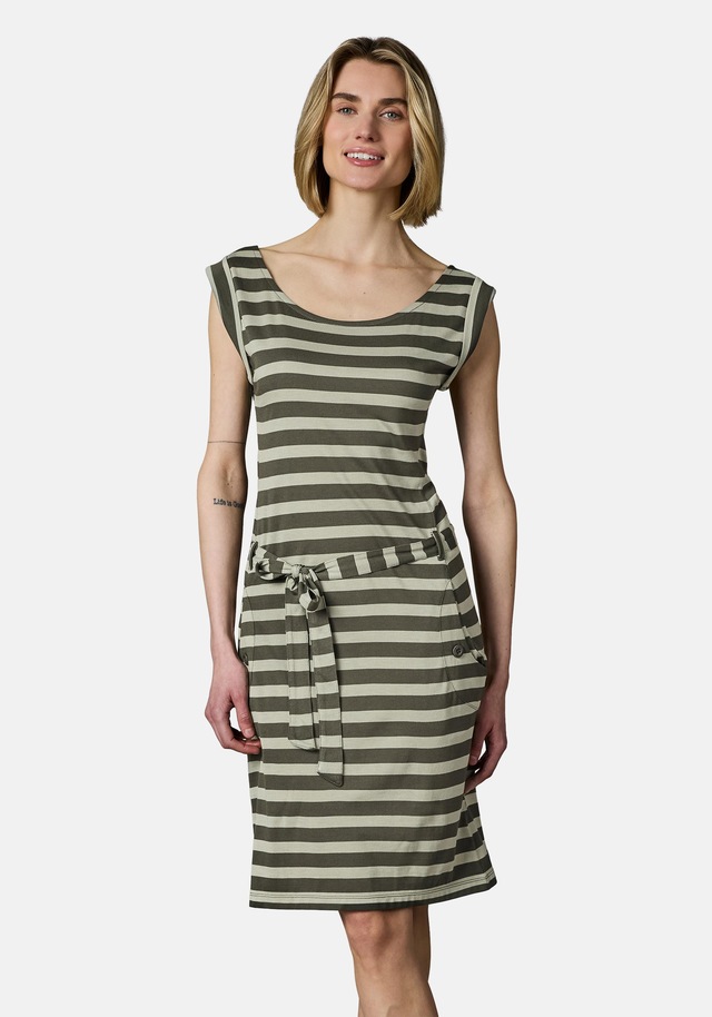 Ragwear Sommerkleid »Tagg Stripes« Eingrifftaschen gestreiftes Damen Minikleid mit Taillenband und Taschen