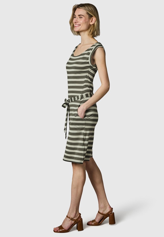 Ragwear Sommerkleid »Tagg Stripes« Eingrifftaschen gestreiftes Damen Minikleid mit Taillenband und Taschen