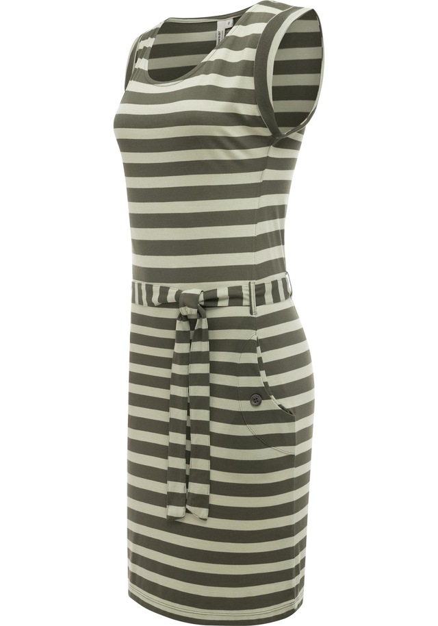 Ragwear Sommerkleid »Tagg Stripes« Eingrifftaschen gestreiftes Damen Minikleid mit Taillenband und Taschen