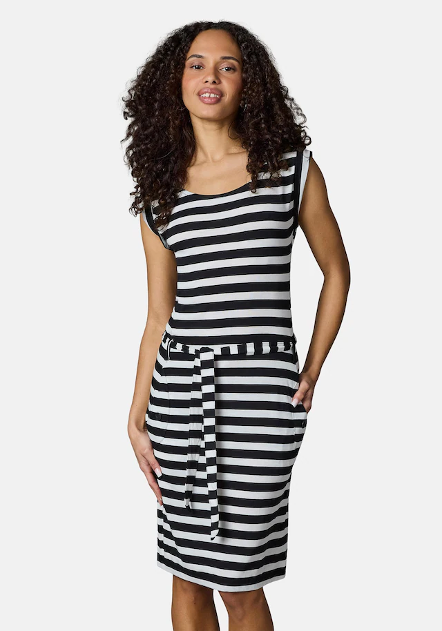 Ragwear Sommerkleid »Tagg Stripes« Eingrifftaschen gestreiftes Damen Minikleid mit Taillenband und Taschen