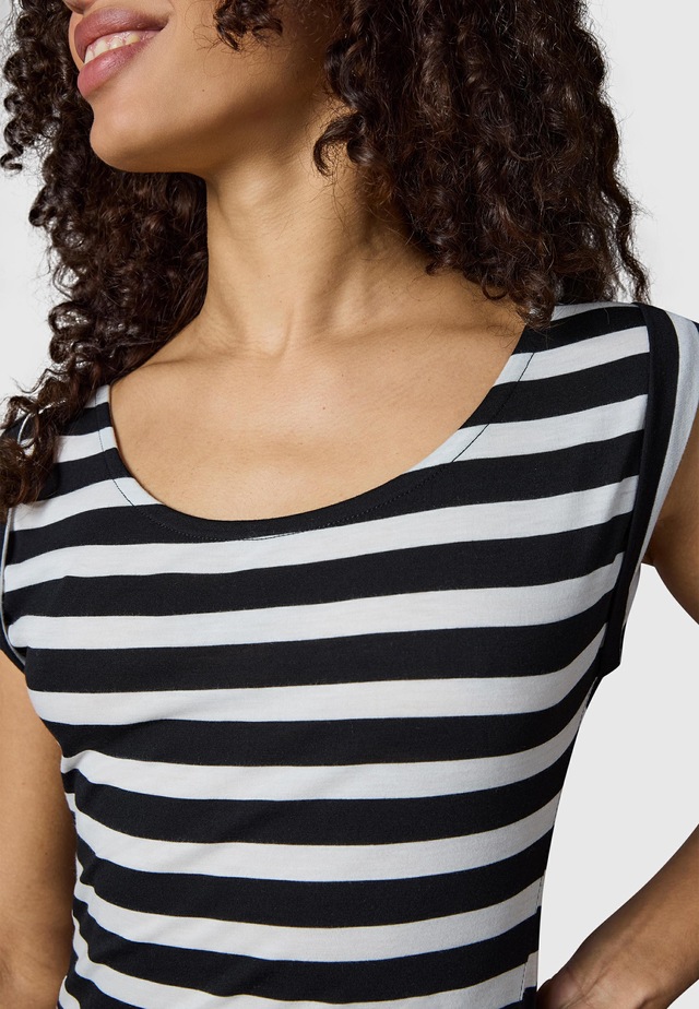 Ragwear Sommerkleid »Tagg Stripes« Eingrifftaschen gestreiftes Damen Minikleid mit Taillenband und Taschen