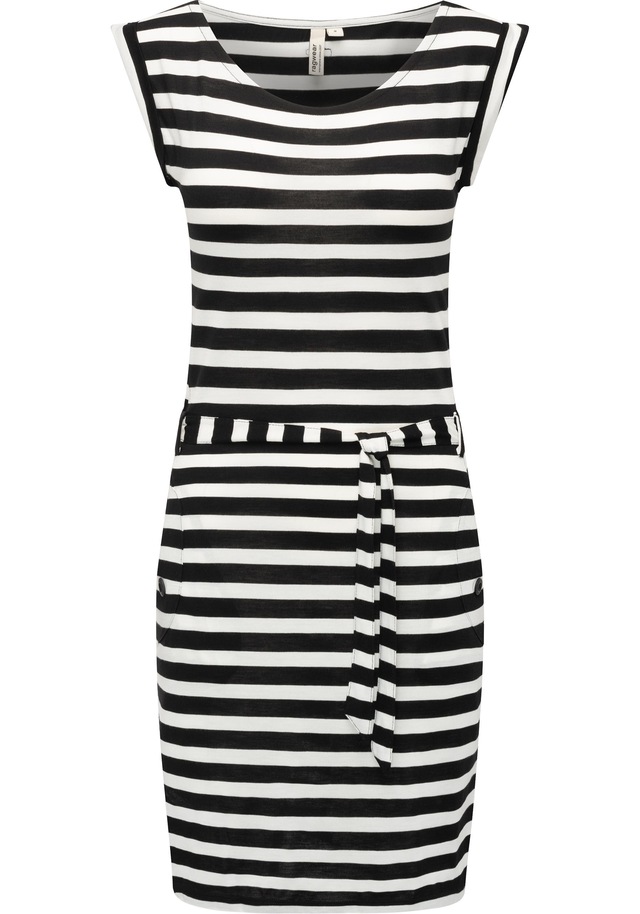 Ragwear Sommerkleid »Tagg Stripes« Eingrifftaschen gestreiftes Damen Minikleid mit Taillenband und Taschen