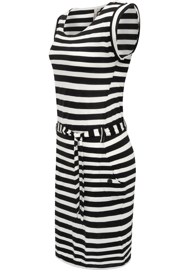 Ragwear Sommerkleid »Tagg Stripes« Eingrifftaschen gestreiftes Damen Minikleid mit Taillenband und Taschen