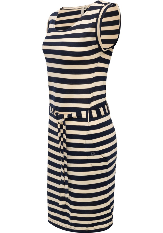 Ragwear Sommerkleid »Tagg Stripes« Eingrifftaschen gestreiftes Damen Minikleid mit Taillenband und Taschen
