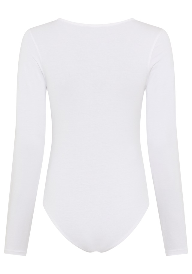 Laura Scott Langarmbody mit V-Ausschnitt, figurbetonte Passform, unifarbenes Design