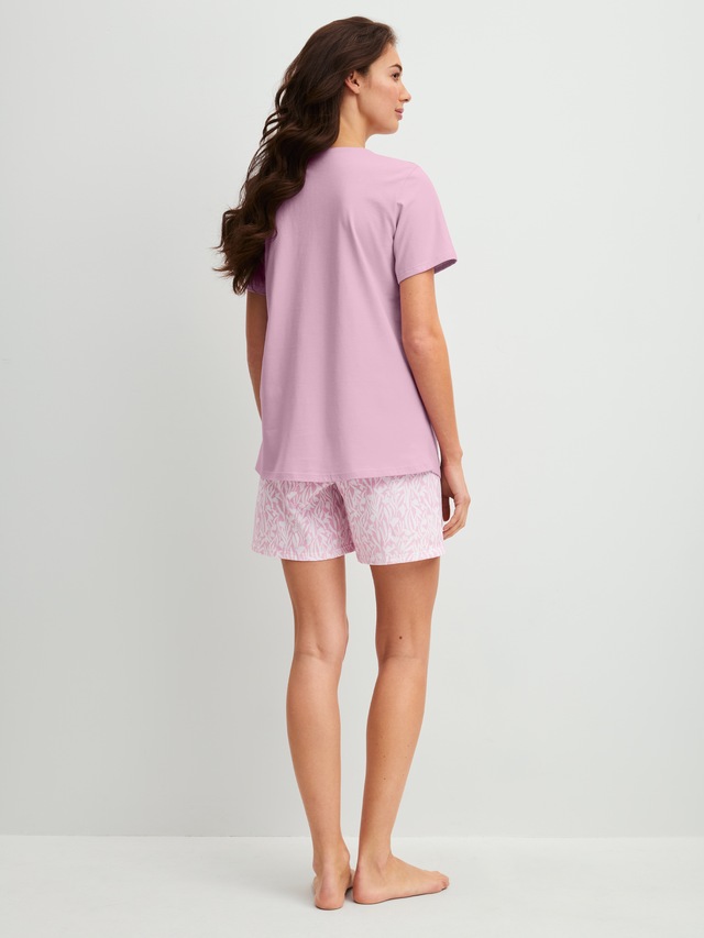 CALIDA Shorty »Blooming Nights« 2 Hose geblümt, Oberteil uni, V-Ausschnitt, kurzärmelig