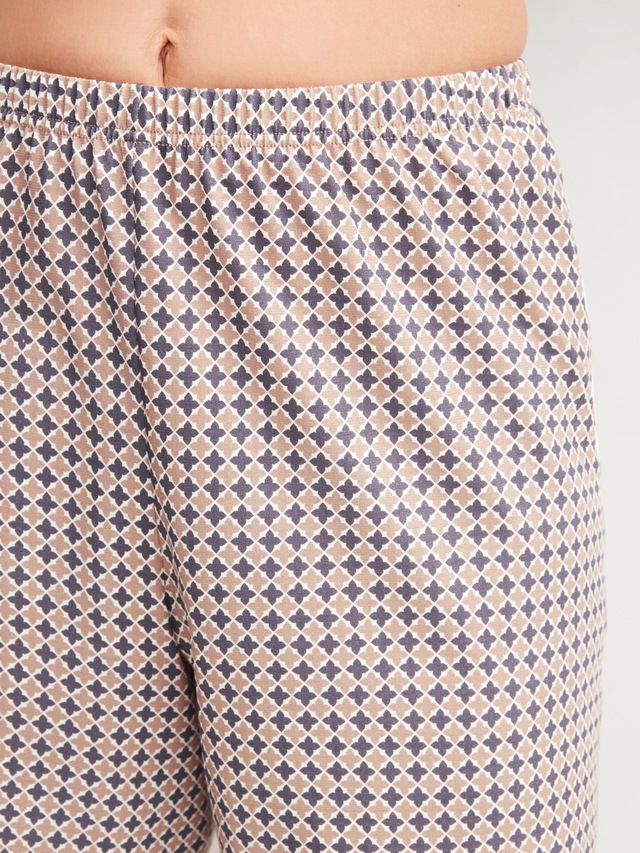 CALIDA Shorty »Blooming Nights« 2 Hose geblümt, Oberteil uni, V-Ausschnitt, kurzärmelig