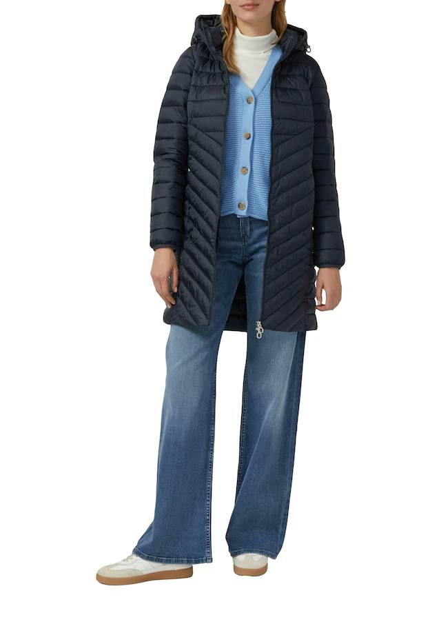 s.Oliver Steppmantel im Slim Fit, abnehmbare Kapuze