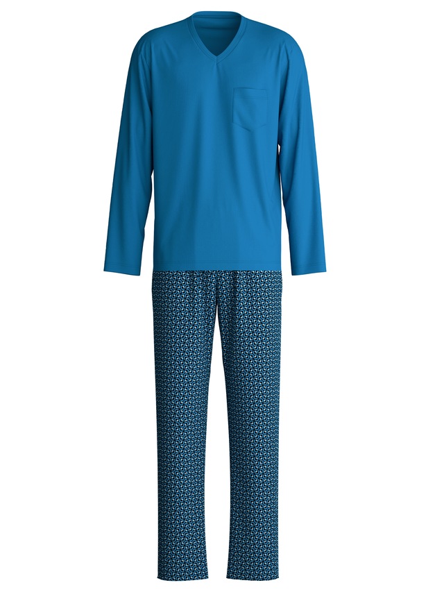 CALIDA Schlafanzug »Relax Imprint 2« 2 atmungsaktiv, Cotton, leicht, weicher Single-Jersey